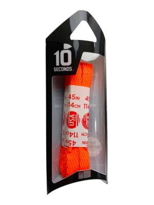 10 Seconds ® All-Pro ® Athletic Flat Laces | Neon Orange