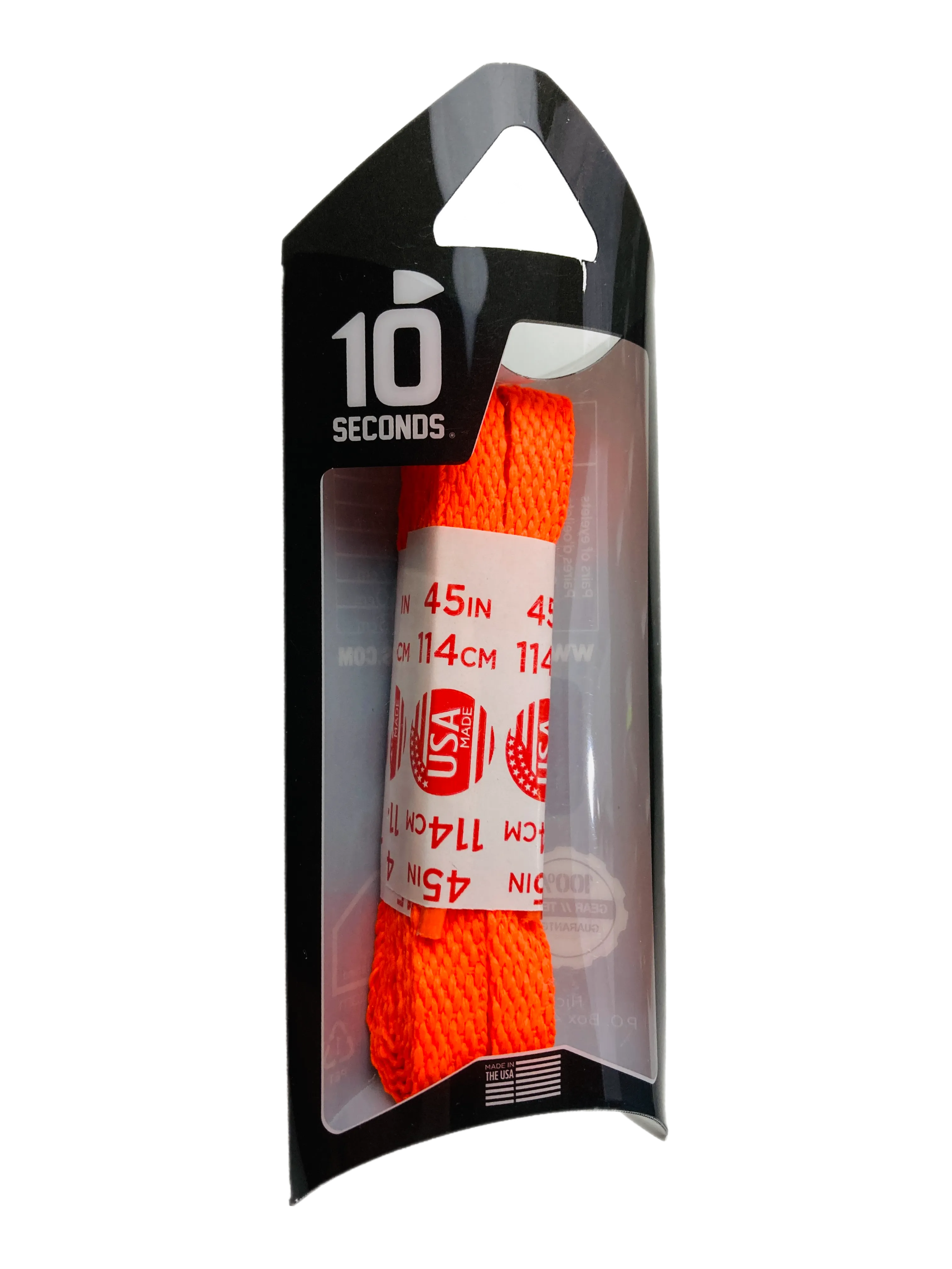 10 Seconds ® All-Pro ® Athletic Flat Laces | Neon Orange