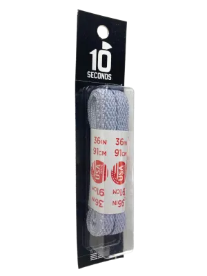 10 Seconds ® All-Pro ® Athletic Flat Laces | Silver [Blister Pack]