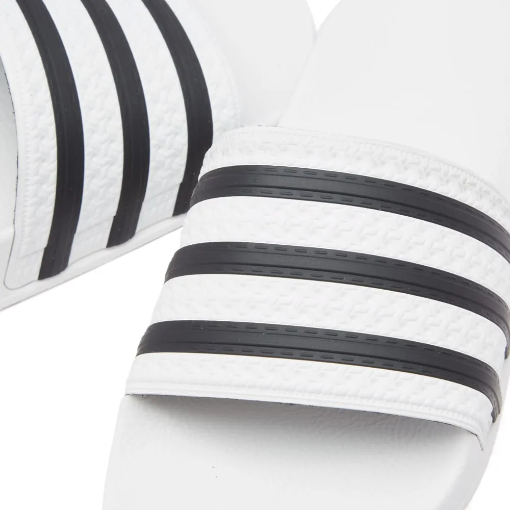 Adidas Adilette slides, white/black