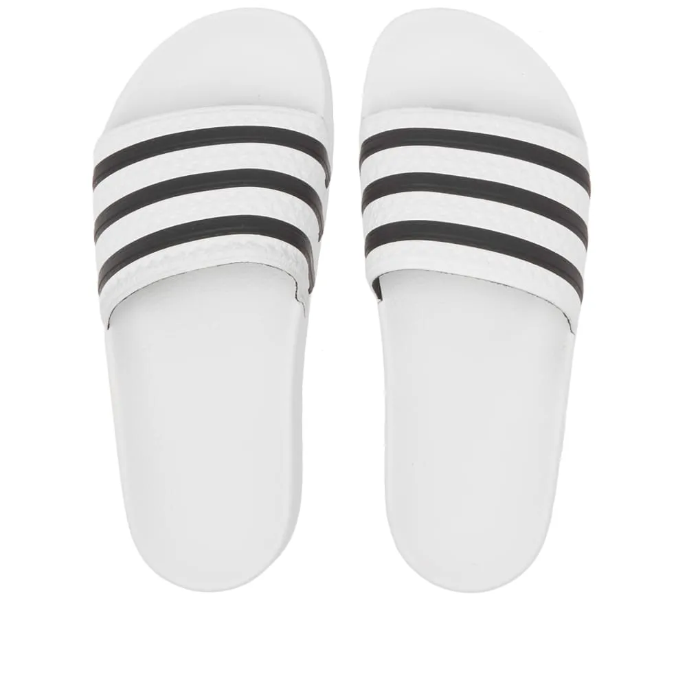 Adidas Adilette slides, white/black