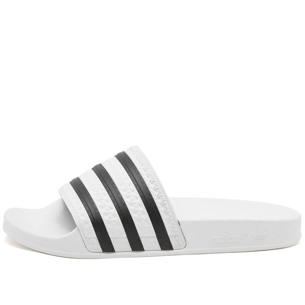 Adidas Adilette slides, white/black