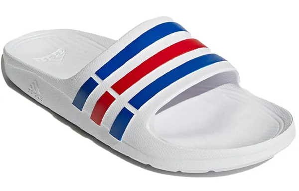 adidas Duramo Slides 'White Blue Red' Slippers, white