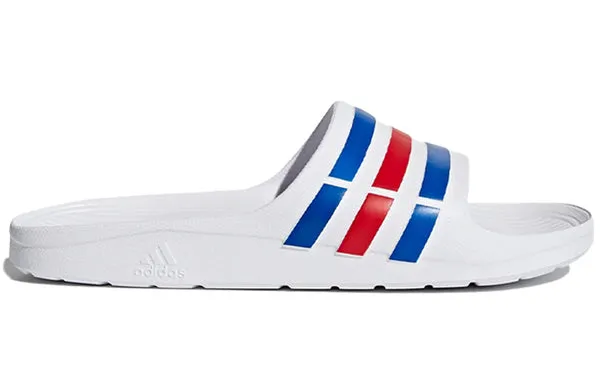 adidas Duramo Slides 'White Blue Red' Slippers, white