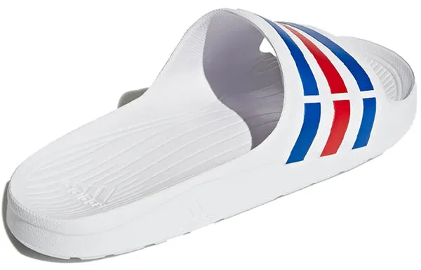 adidas Duramo Slides 'White Blue Red' Slippers, white