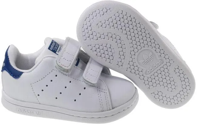 Adidas Trainers Infant Stan Smith Footwear White EQT Blue Velcro