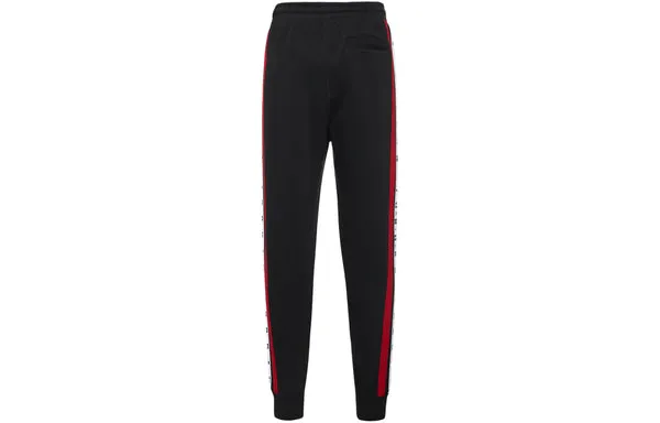 Air Jordan Logo Splicing Fleece Lined Stay Warm Bundle Feet Sweatpants Winter Men's Black