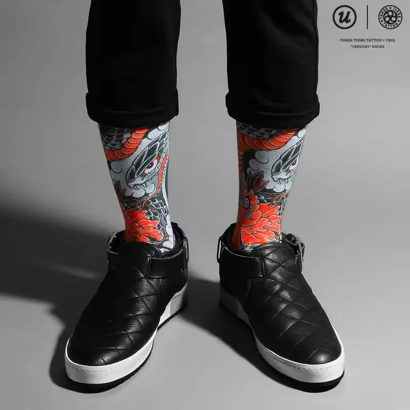 ATMOS UBIQ IREZUMI SOCKS HEVI  BOTAN DESIGNED BY MUTSUO