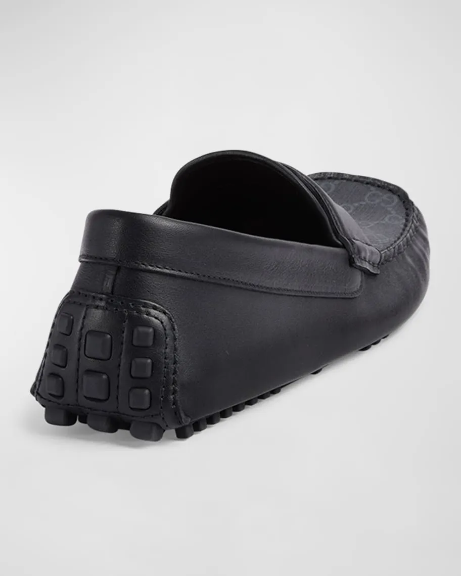 Ayrton Interlocking G Gucci Men's Leather Slides