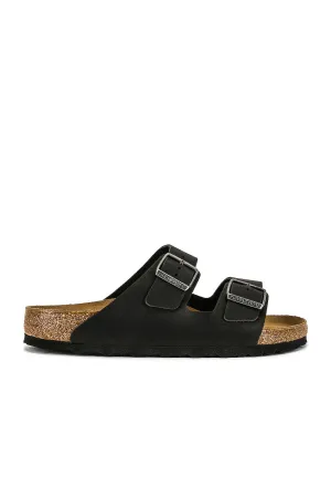 Birkenstock Arizona Slides in Black Oiled