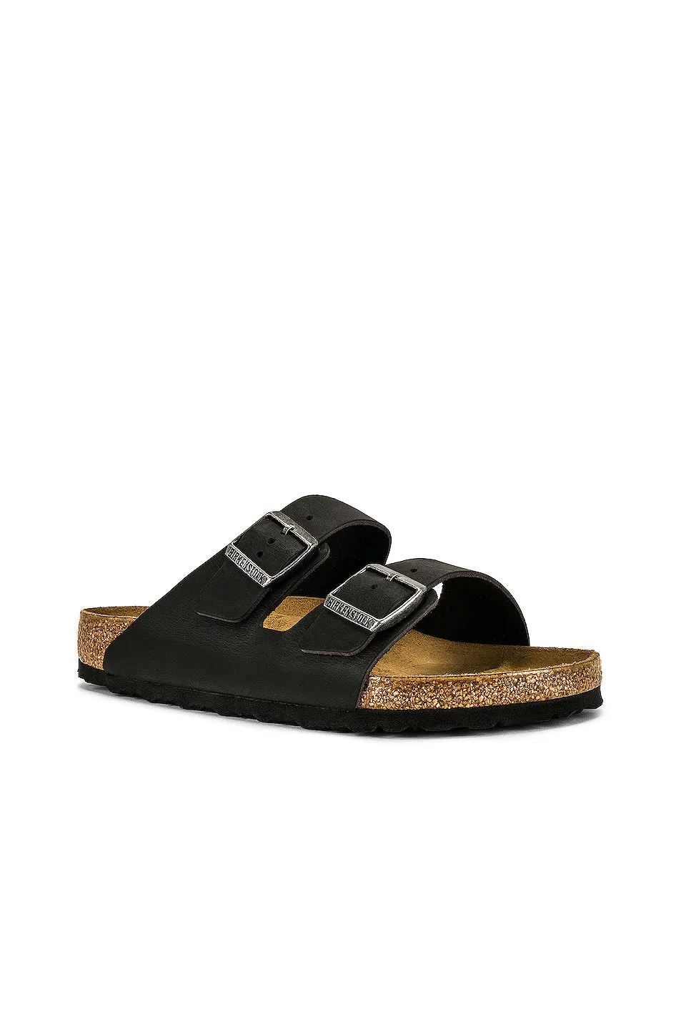 Birkenstock Arizona Slides in Black Oiled