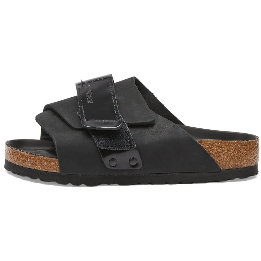 Birkenstock Kyoto Nubuck & High Shine Slippers, black