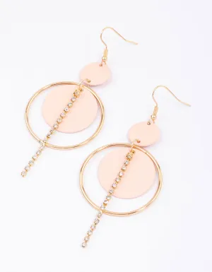 Blush Open Disc Cupchain Drop Earrings