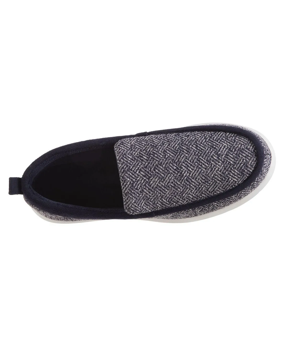 Branded men's knitted slip-on slippers zenz hatch for indoor and outdoor Isotoner dark blue