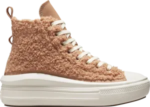 Converse Wmns Chuck Taylor All Star Move Platform High Sherpa Sneakers - Champagne Tan, Tan