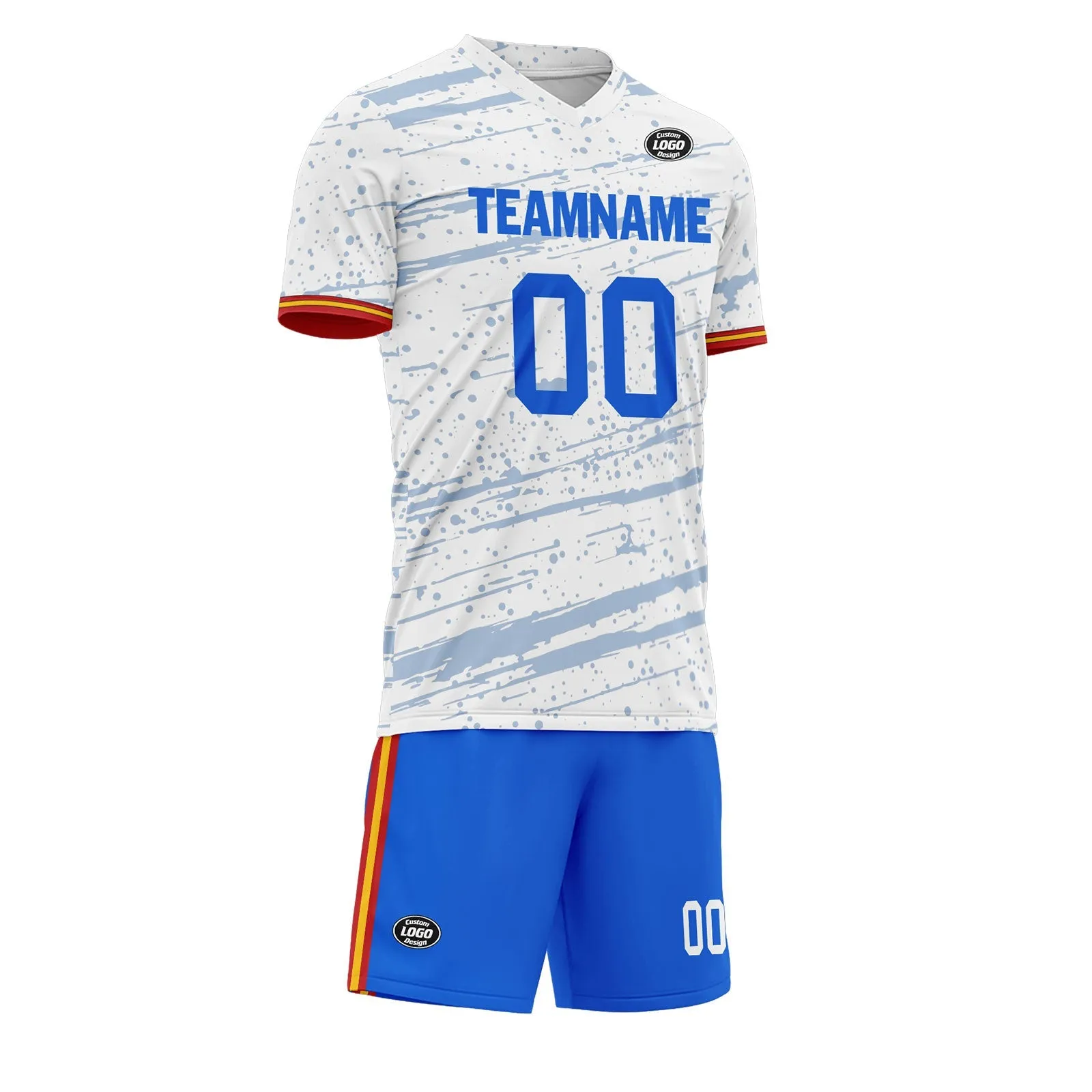 Custom White Blue Soccer Sets Jersey Personalized SCJ101-D28045