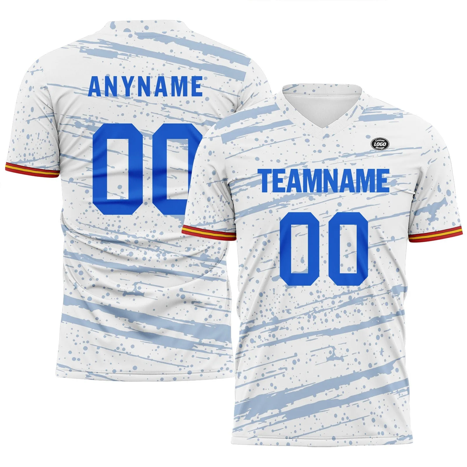 Custom White Blue Soccer Sets Jersey Personalized SCJ101-D28045