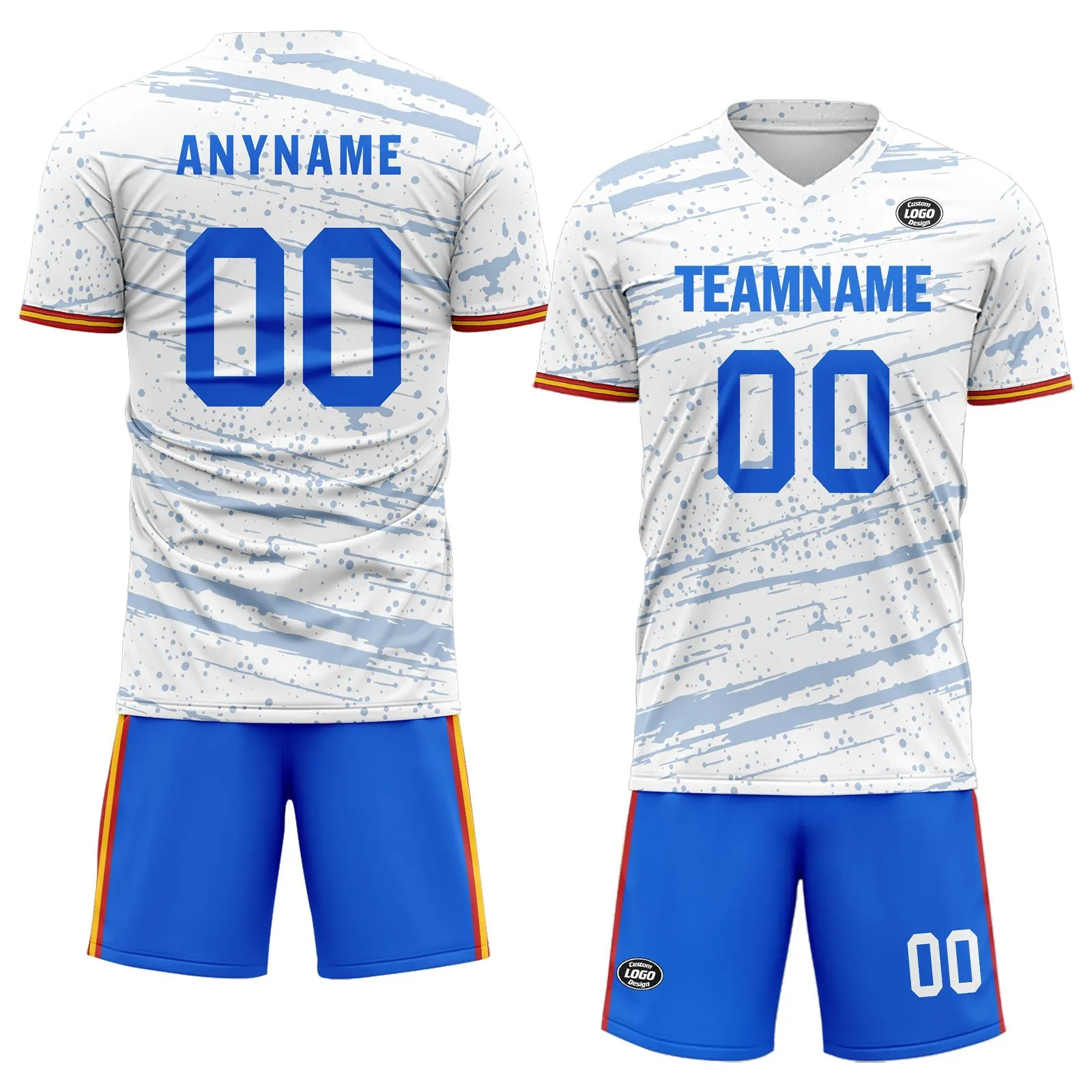 Custom White Blue Soccer Sets Jersey Personalized SCJ101-D28045