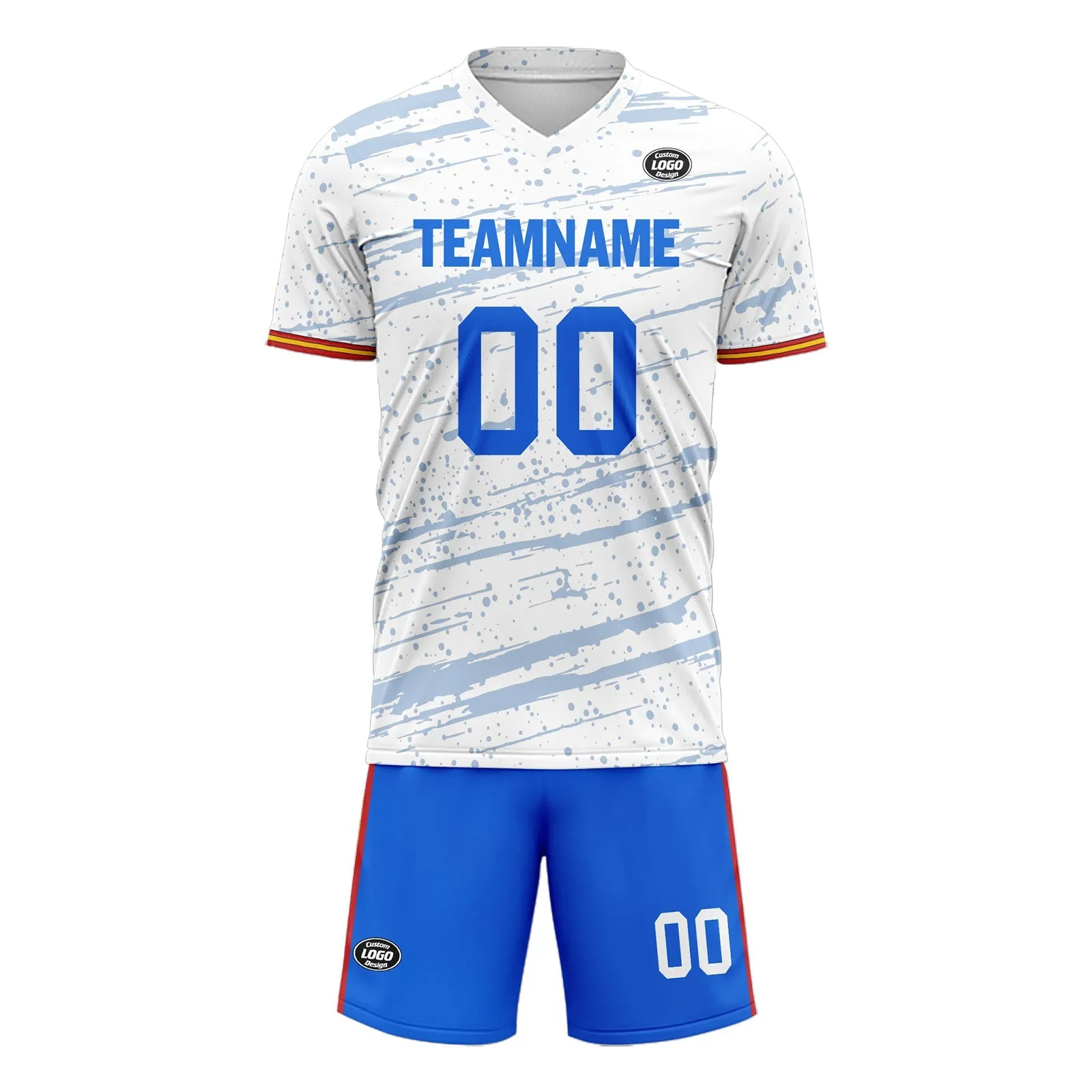 Custom White Blue Soccer Sets Jersey Personalized SCJ101-D28045