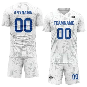 Custom White Gray Soccer Sets Jersey Personalized SCJ101-D28036