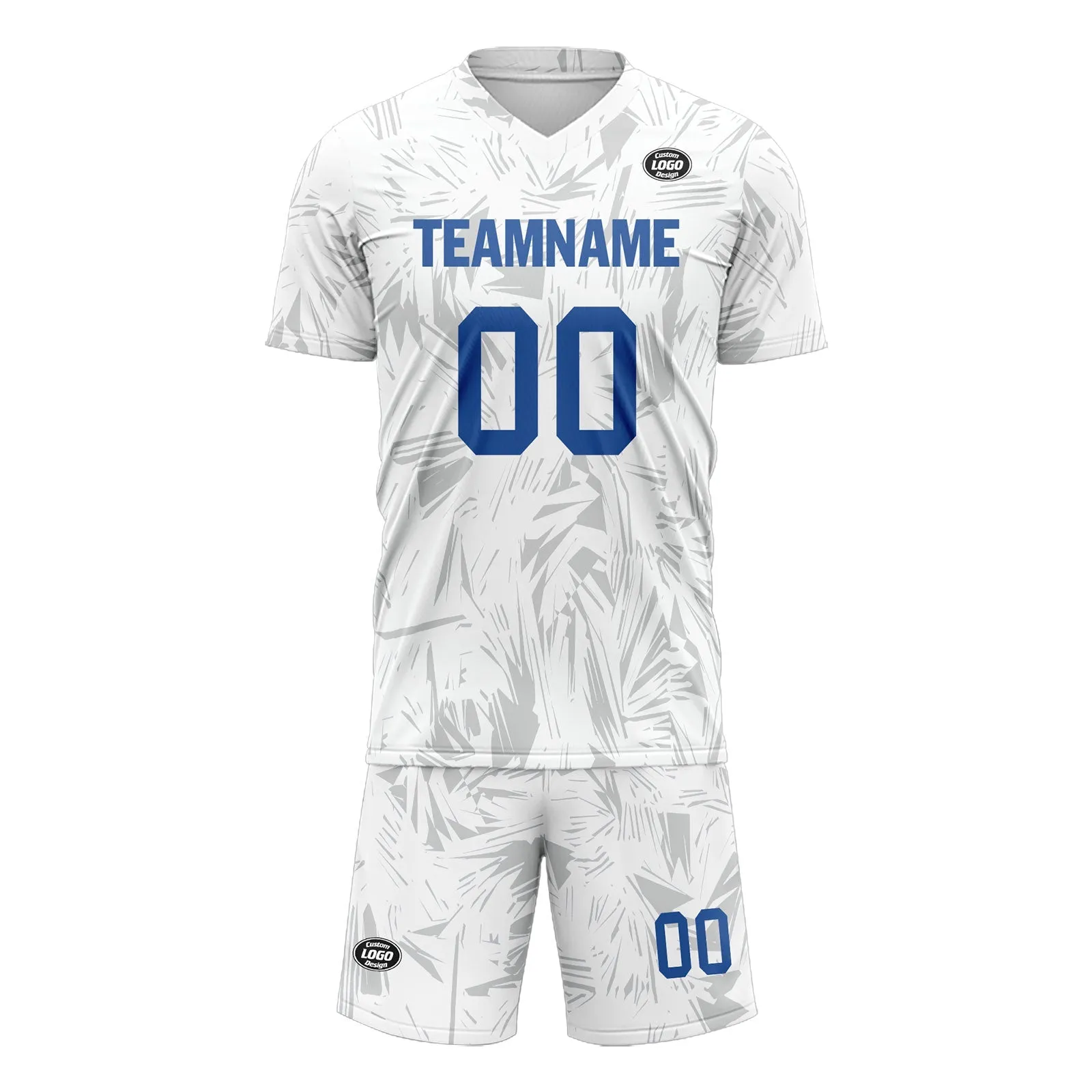 Custom White Gray Soccer Sets Jersey Personalized SCJ101-D28036