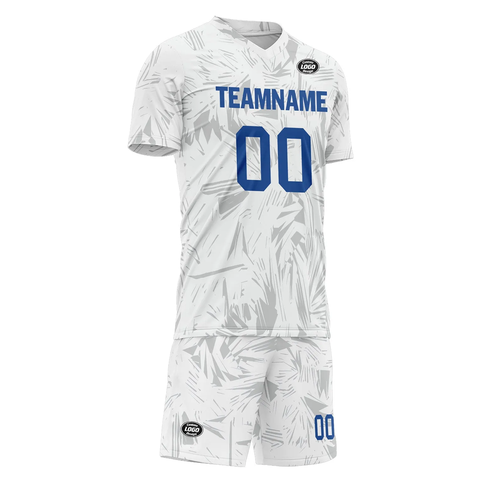 Custom White Gray Soccer Sets Jersey Personalized SCJ101-D28036