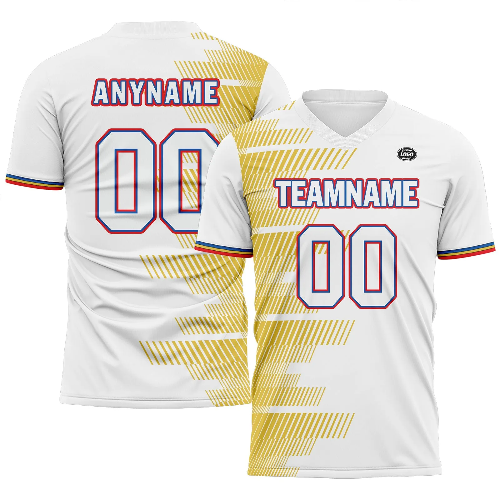 Custom Yellow White Soccer Sets Jersey Personalized SCJ101-D28040