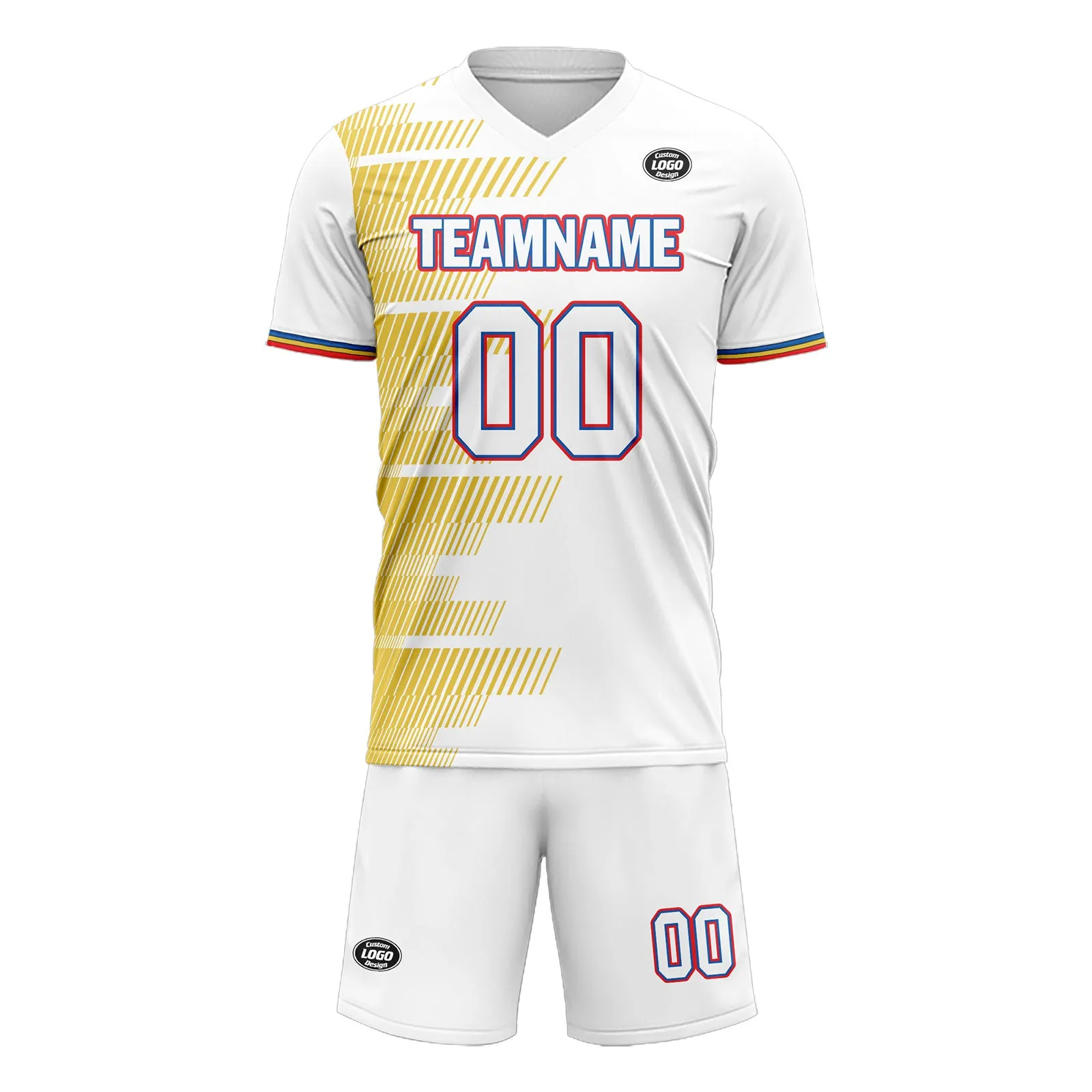 Custom Yellow White Soccer Sets Jersey Personalized SCJ101-D28040