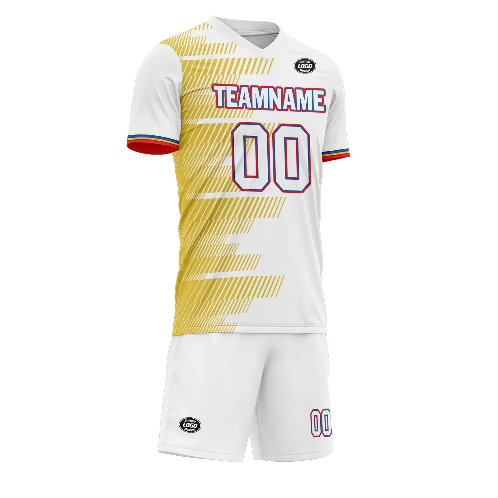 Custom Yellow White Soccer Sets Jersey Personalized SCJ101-D28040