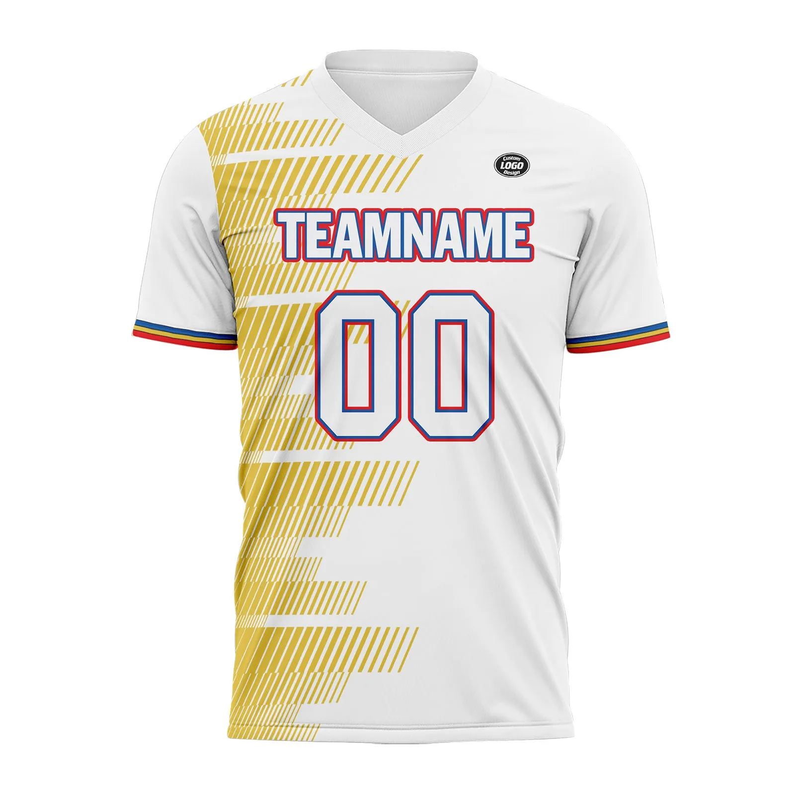 Custom Yellow White Soccer Sets Jersey Personalized SCJ101-D28040