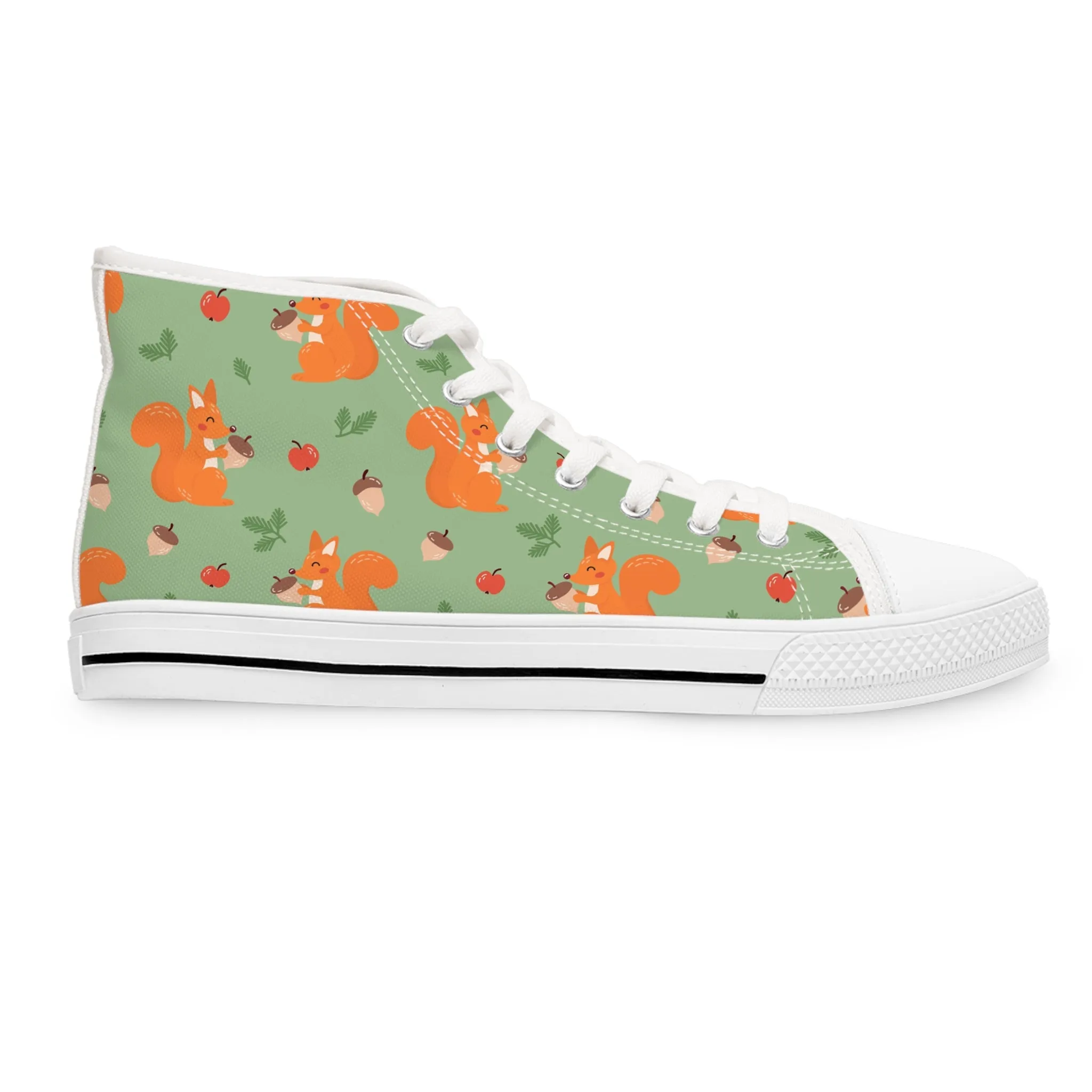 Cute Squirrel with Acorn Women's High Top Sneakers