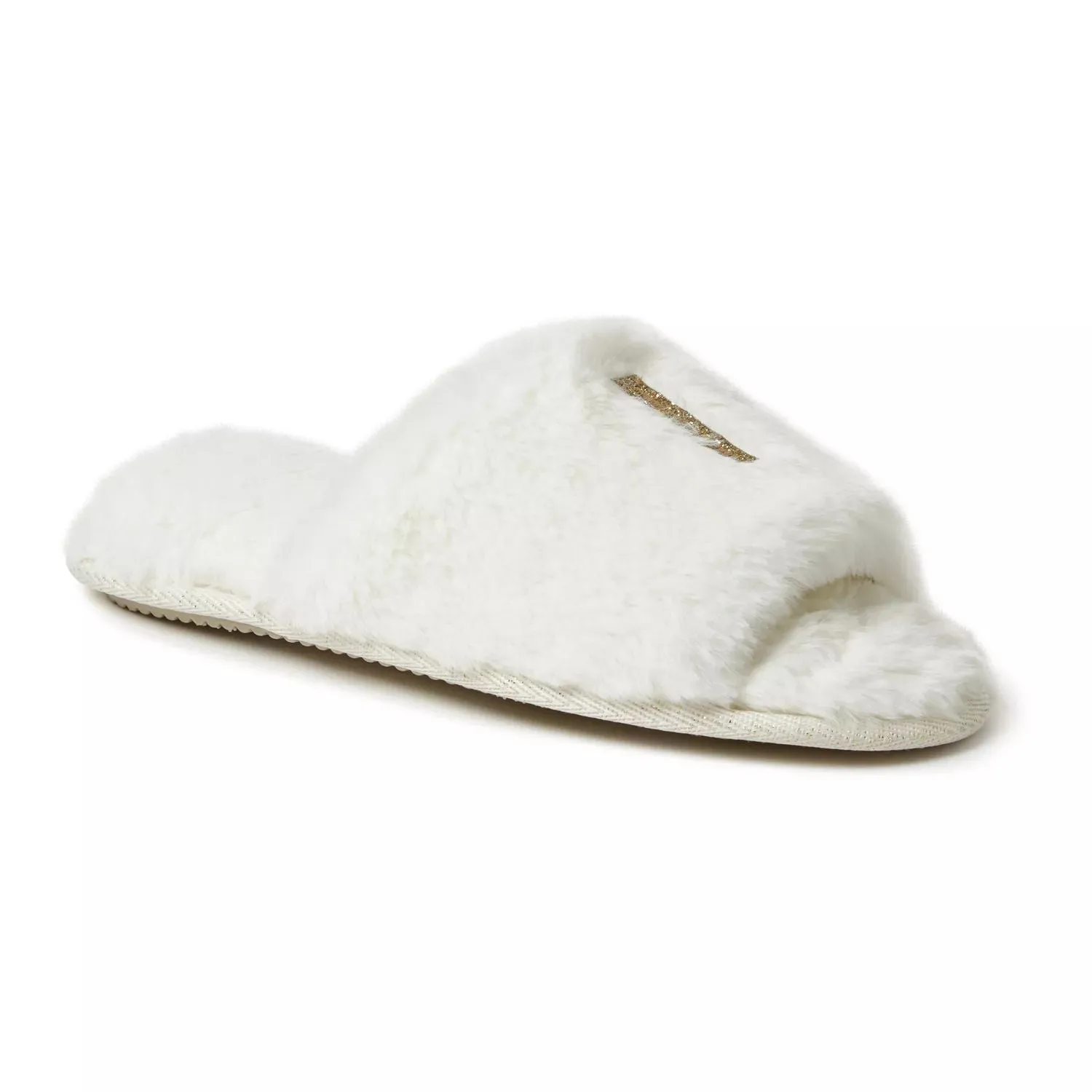 Dearfoams "I Do" Dearfoams Women's Faux Fur Wedding Slippers