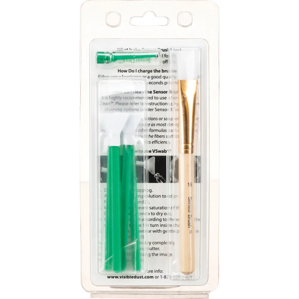 EZ Sensor Cleaning Kit PLUS - VDust Plus   5 Green 1.6x Vswabs   Sensor Brush