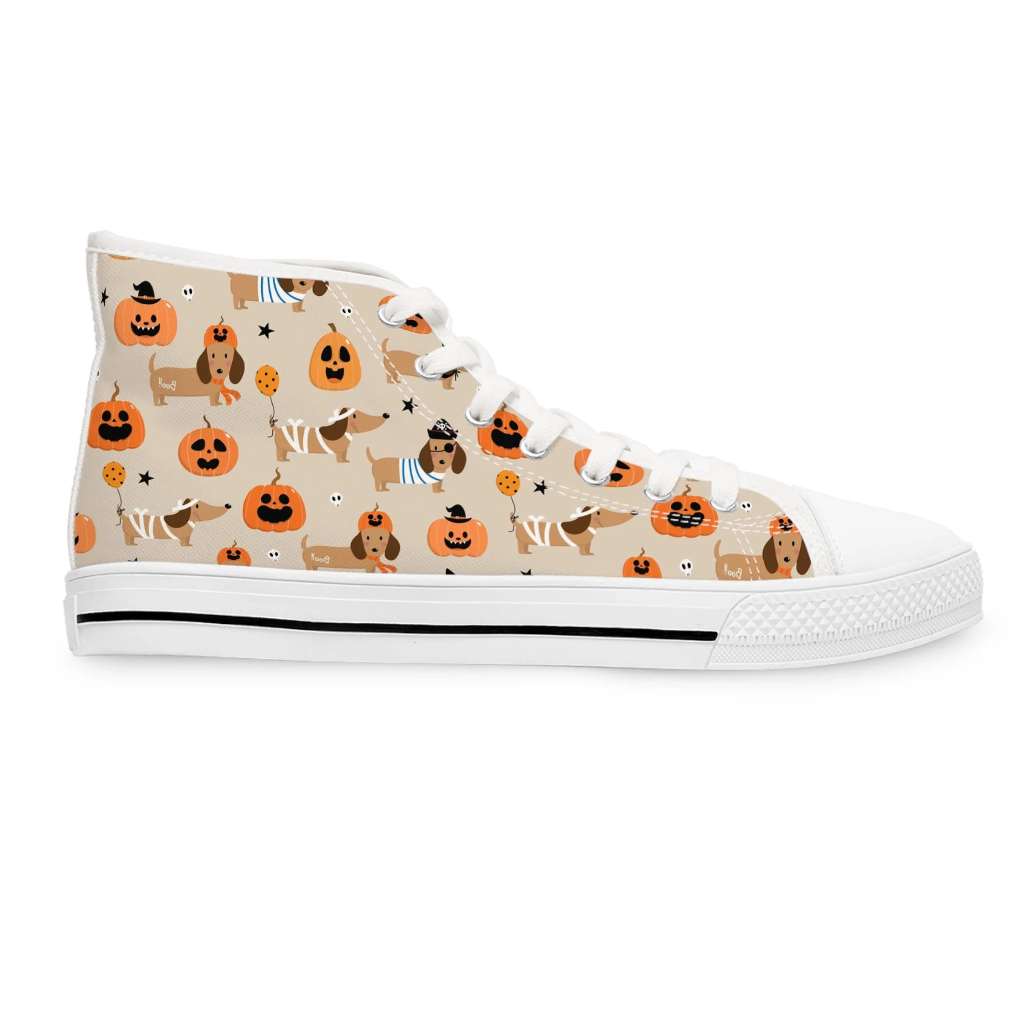 Happy Halloween Dachshund Women's High Top Sneakers