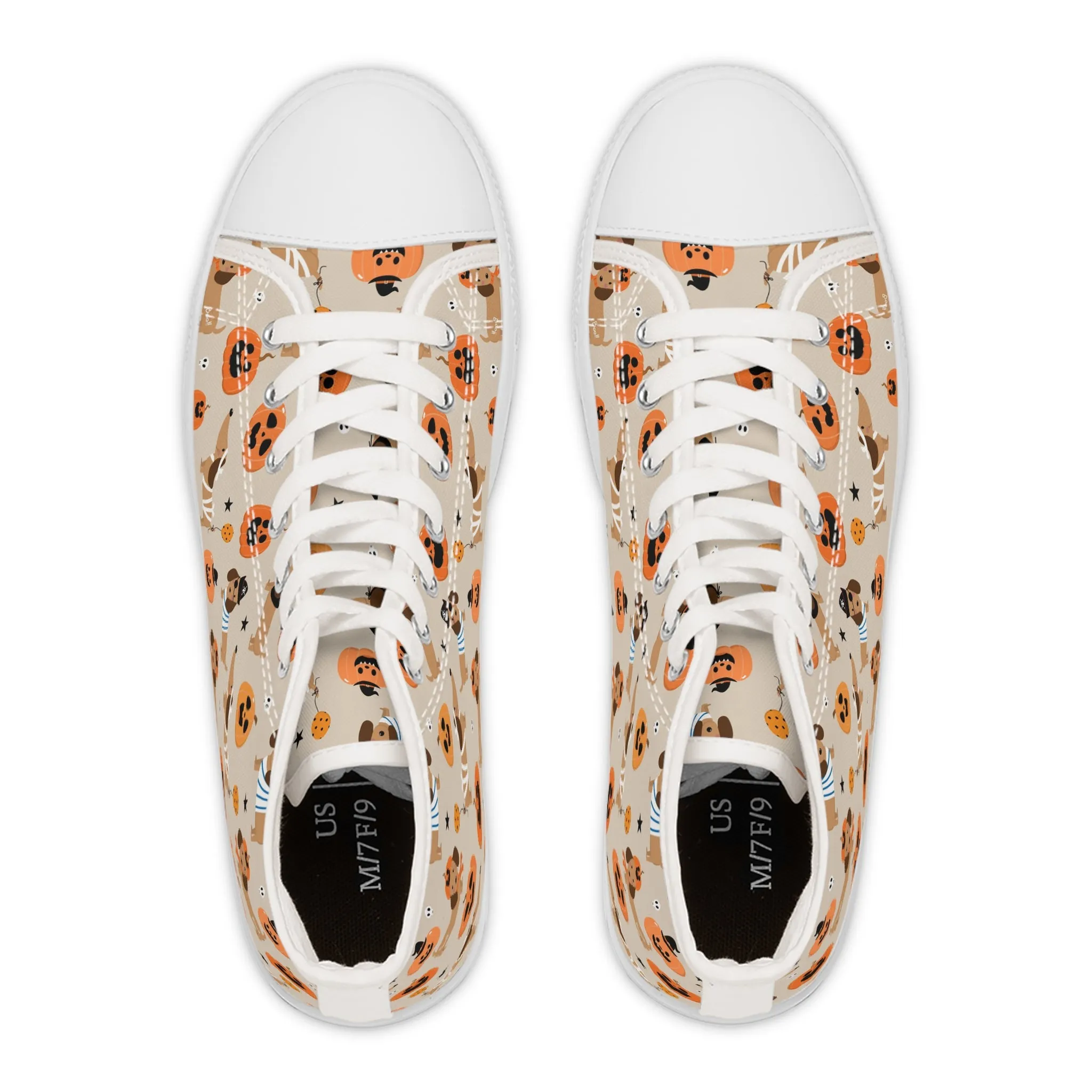 Happy Halloween Dachshund Women's High Top Sneakers