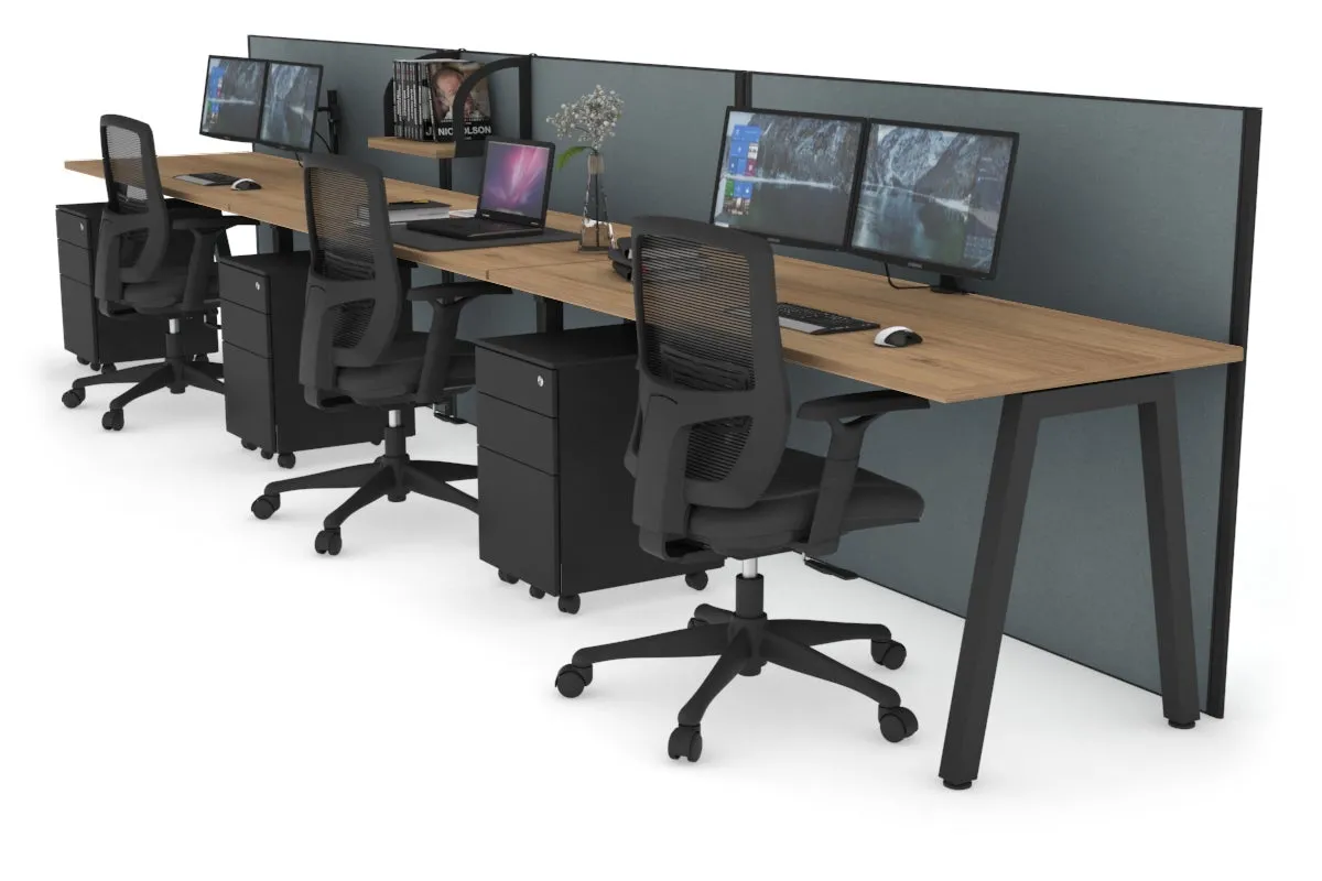 Horizon Quadro 3 Person Run A Legs Office Workstation [1600L x 700W]