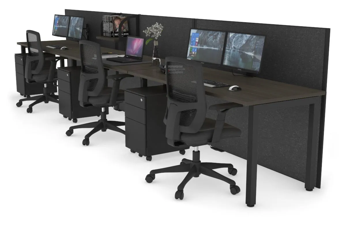 Horizon Quadro 3 Person Run Square Legs Office Workstation [1200L x 700W]