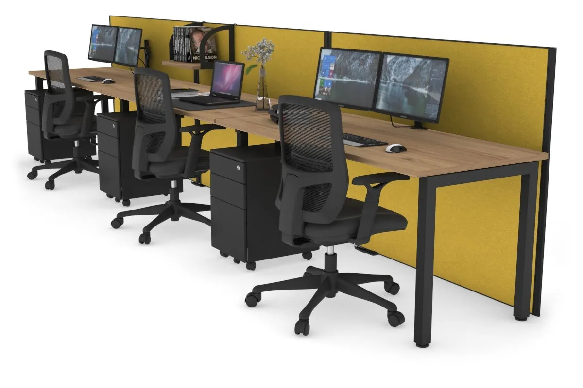 Horizon Quadro 3 Person Run Square Legs Office Workstation [1200L x 700W]