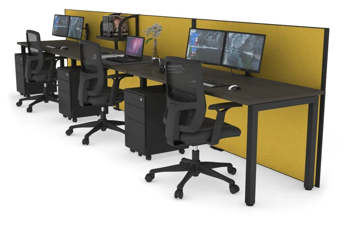 Horizon Quadro 3 Person Run Square Legs Office Workstation [1200L x 700W]