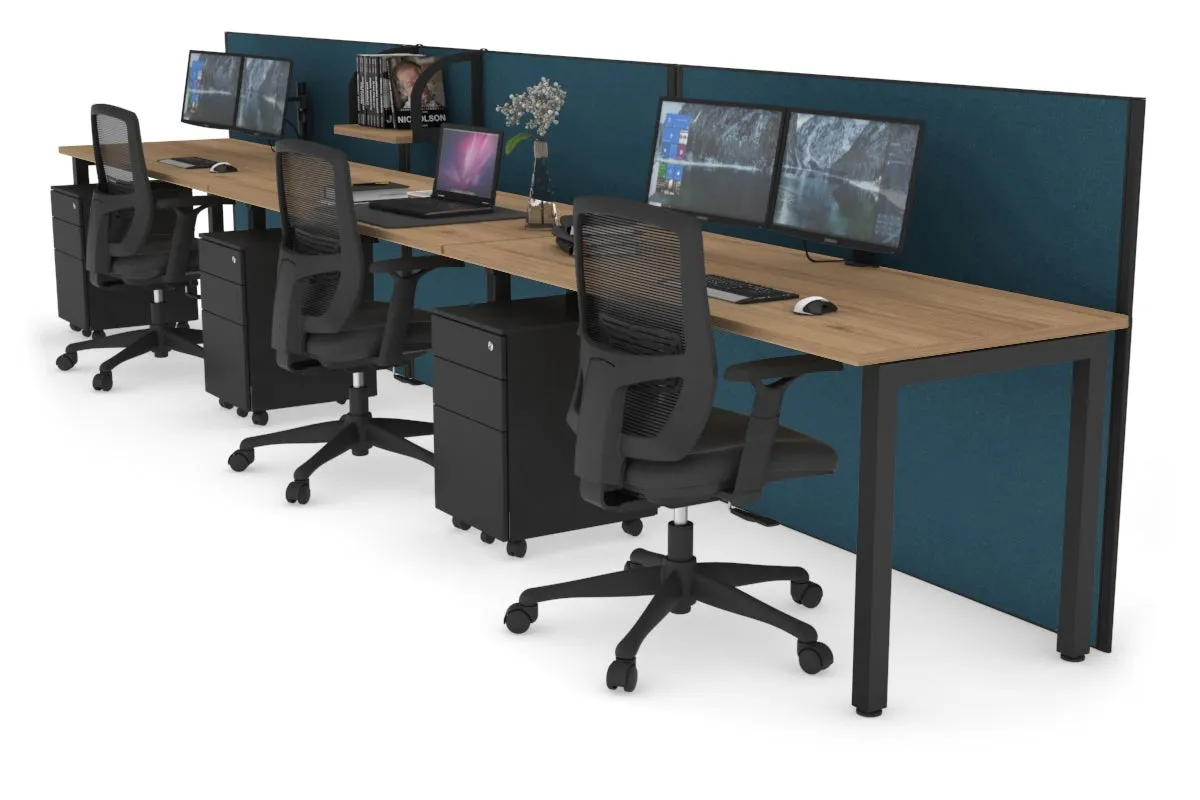 Horizon Quadro 3 Person Run Square Legs Office Workstation [1200L x 700W]