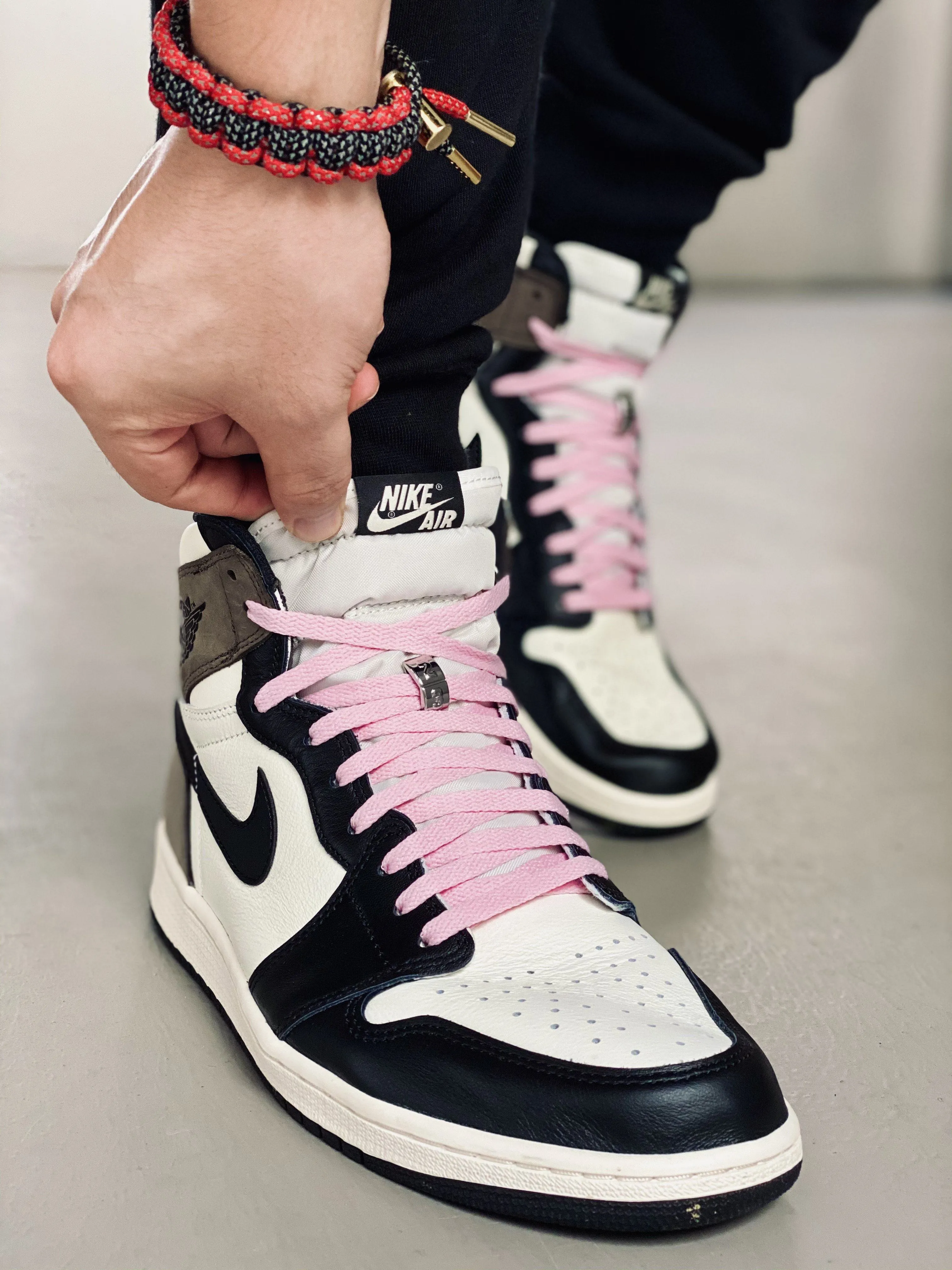 Jordan 1 Laces Basics Flat Thin - Pastel Pink Laces for Travis Scott Cactus Jack AJ1