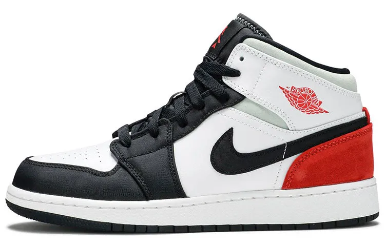 Jordan 1 Mid SE White Black Red Spruce (GS)