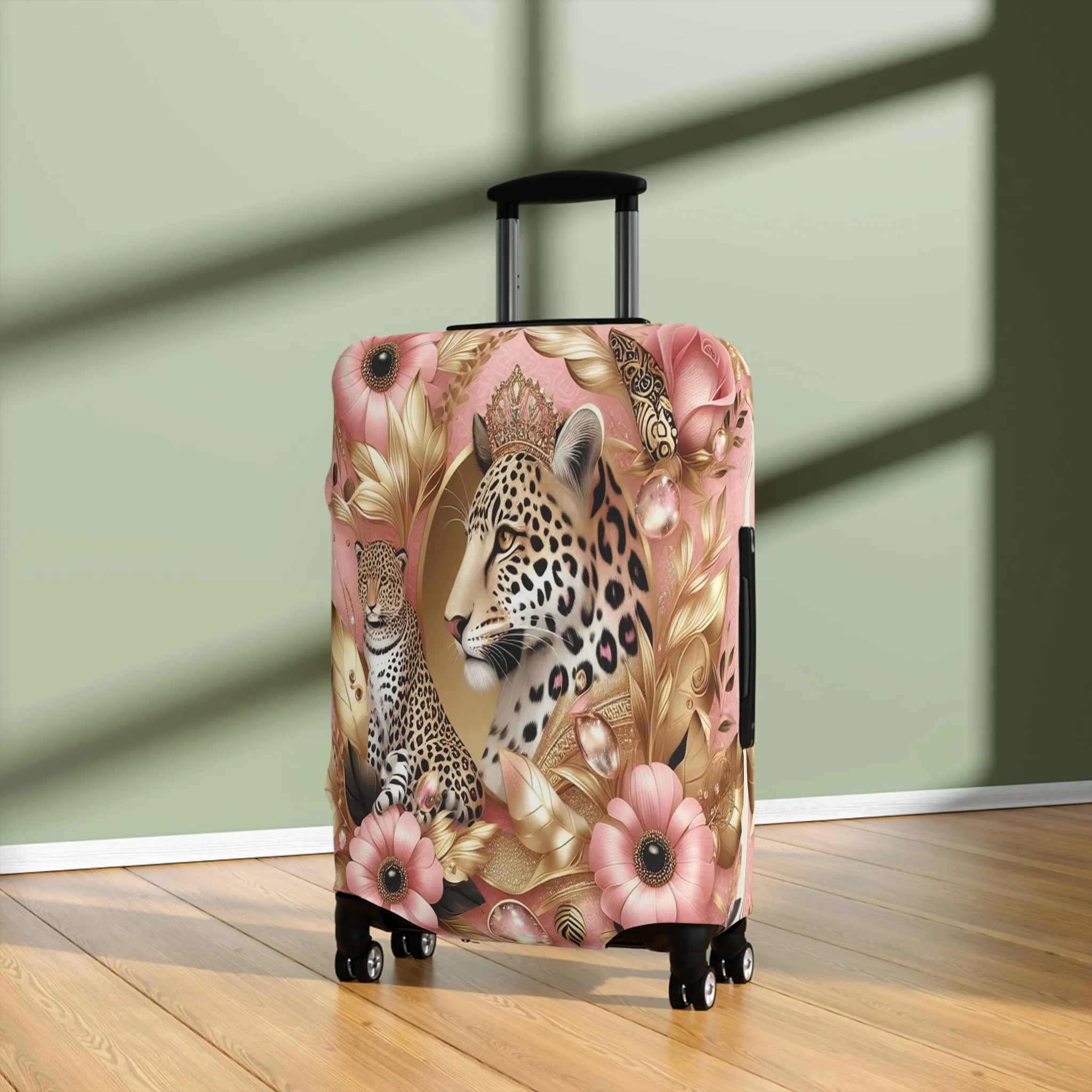 Luggage Cover, Floral Leopard, awd-3073