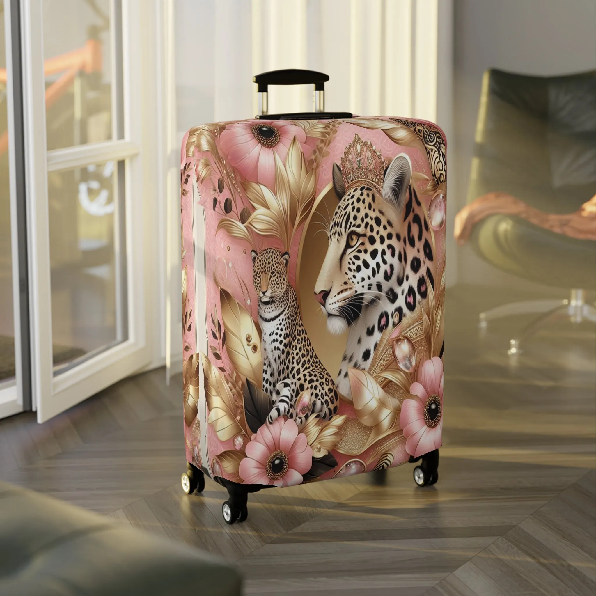 Luggage Cover, Floral Leopard, awd-3073