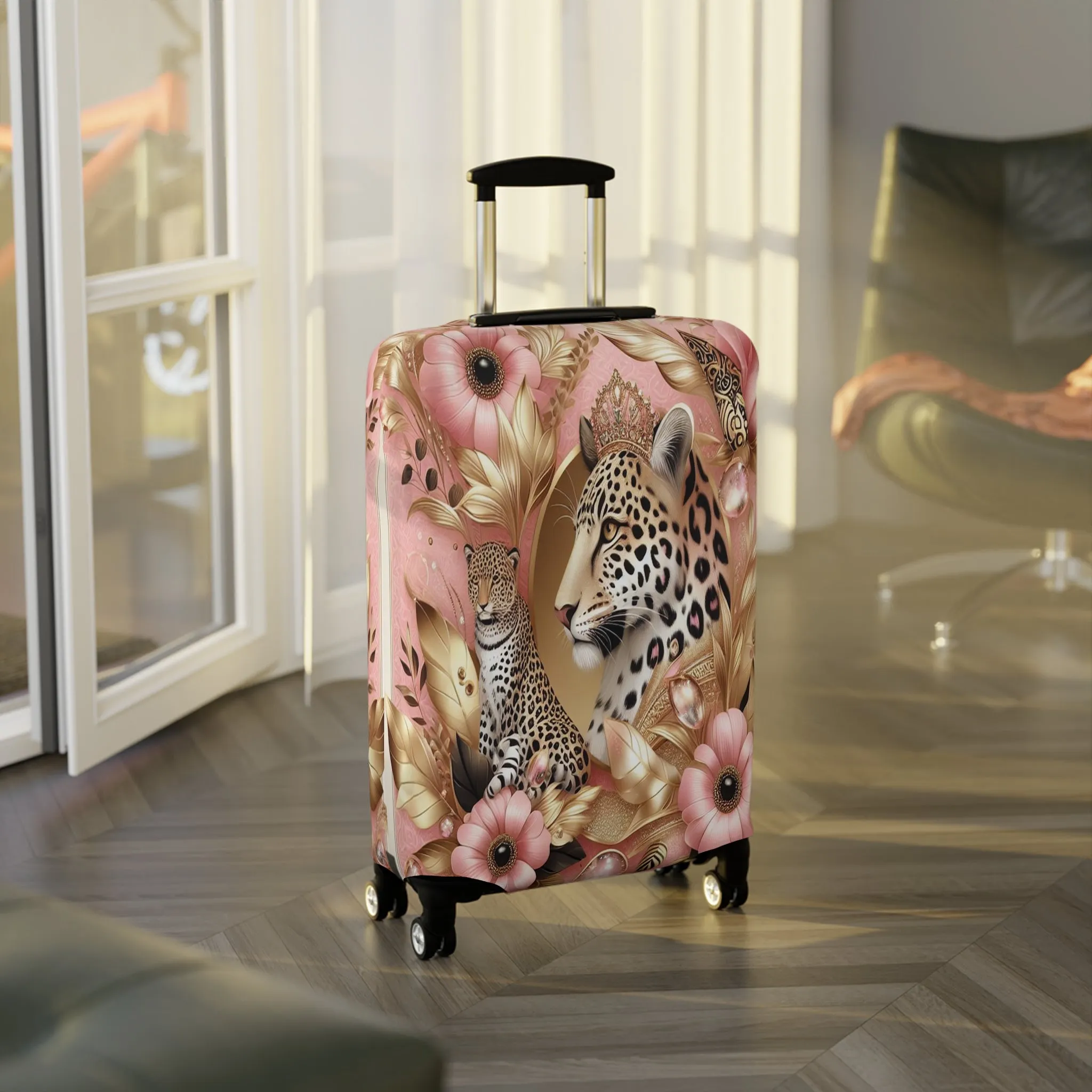 Luggage Cover, Floral Leopard, awd-3073