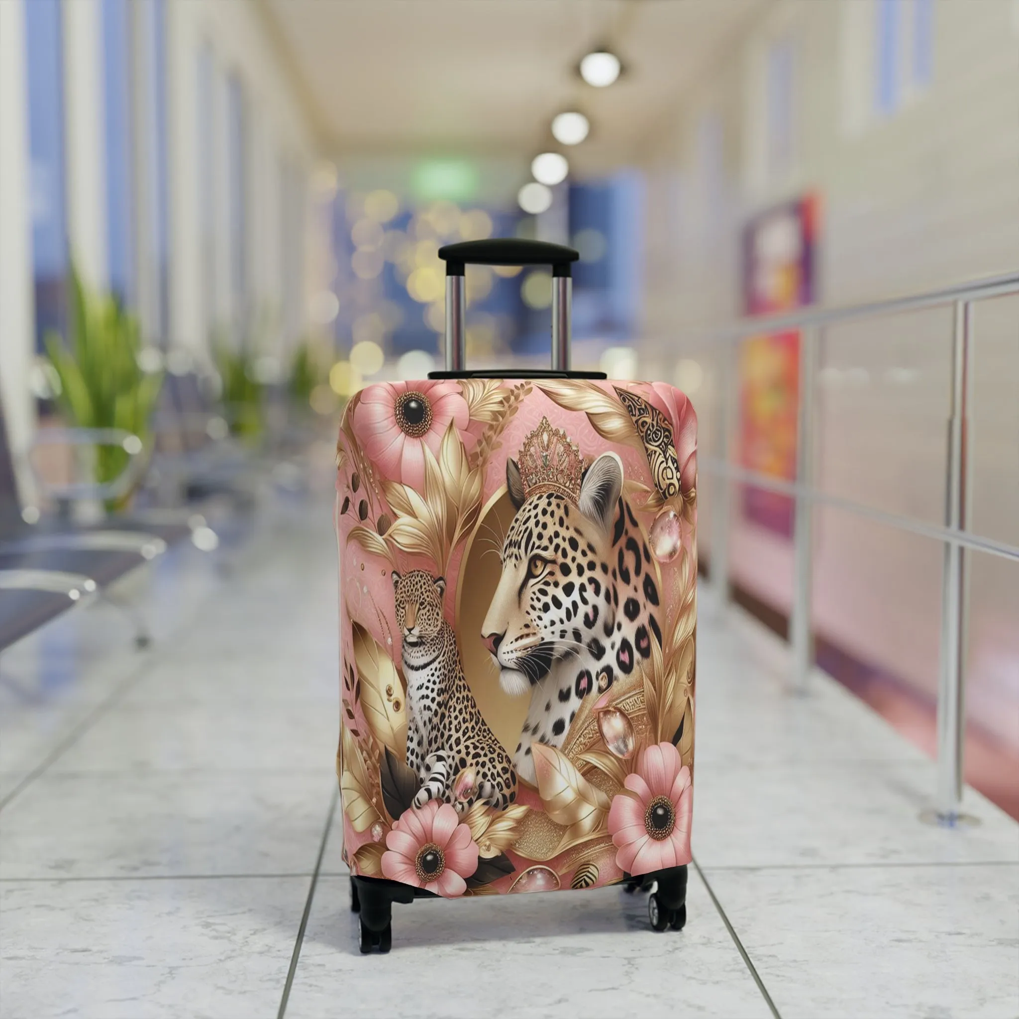 Luggage Cover, Floral Leopard, awd-3073