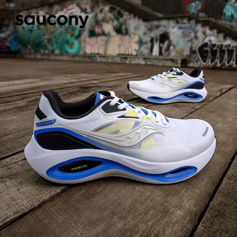 Men's sneakers Saucony Firebird 3 shock-absorbing, white / blue / black