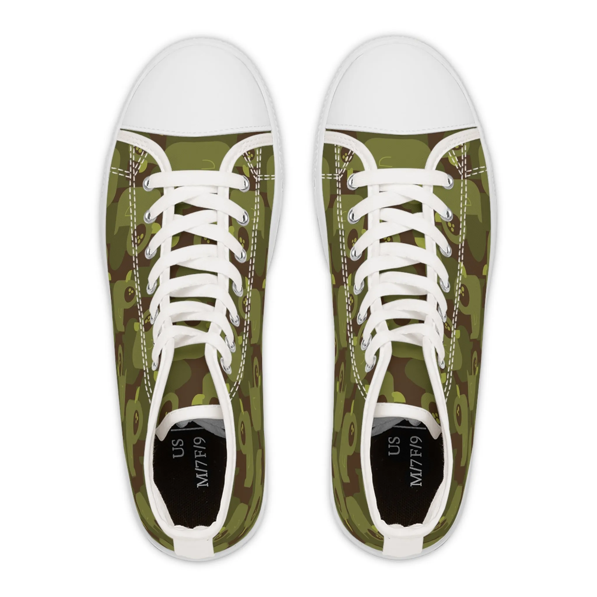 Military Green Rubber Duck Women's High Top Sneakers