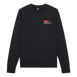 New Balance Men's New Balance Alphabet Printing Round Neck Pullover Sweatshirt Black, black