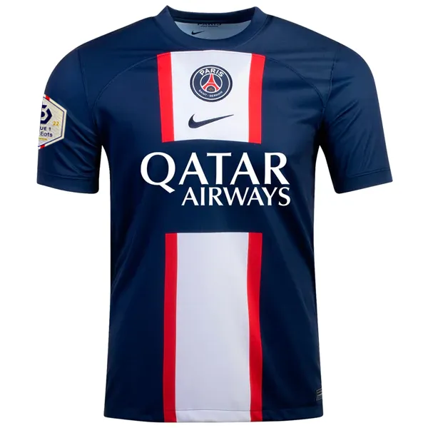 Nike Paris Saint-Germain Kylian Mbappe Home Jersey w/ Ligue 1 Champion Patch 22/23 (Midnight Navy/White)